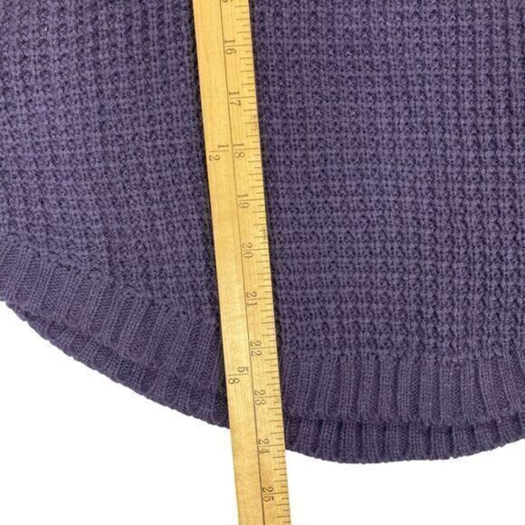 So Waffle Knit Sweater Womens Sz X-Small Purple Long Sleeve Crew Neck Pull Over - Picture 12 of 14